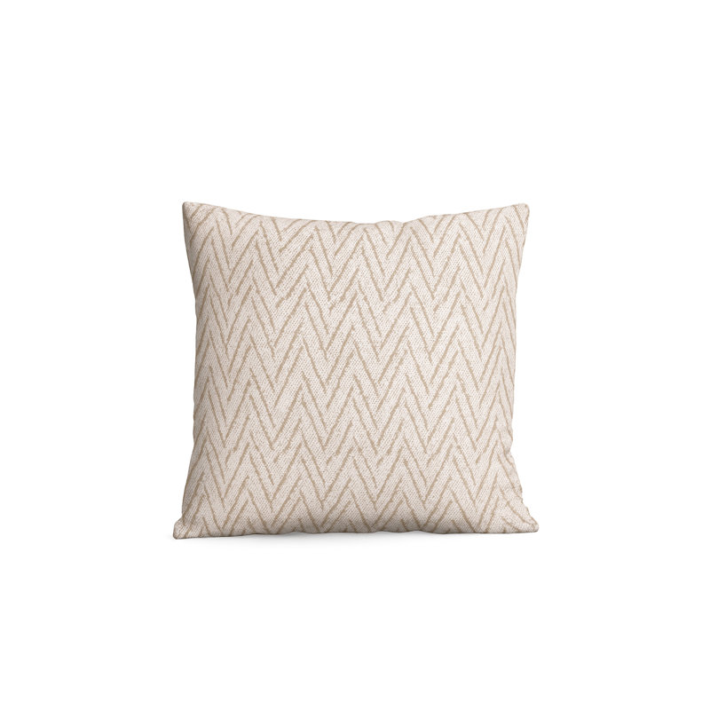 Rustic Beige Chevron Boucle Indoor Outdoor Pillow 20x20, Square 24", Polyester
