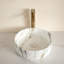 Lavabo vasque rond en céramique de 14 pouces, motif pierre, blanc mat, convenant aux comptoirs de lavabo de salle de bain de 13,95 pouces avec divers