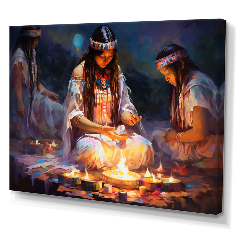 Native American Heal Ritual Memory - Art mural sur toile, art amérindien, Toile tendue, H 12 po x l 20 po x P 1 po