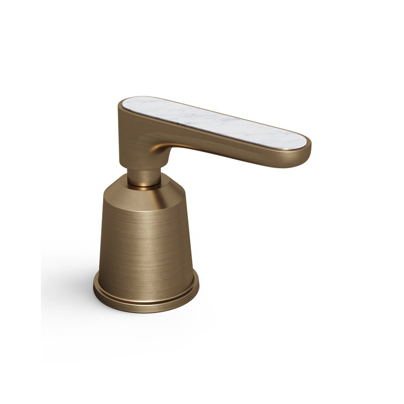 Twenties Single Cut-Off Tap, Wall Mounted, Rough-in Box 1/2 Hot, Antique Brass/Bianco Carrara