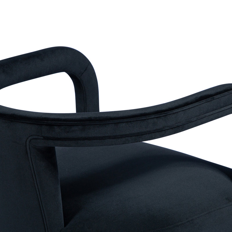 Metro Barrel Chair, Stax Black Performance Velvet