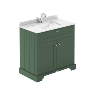 Old London 820mm Single Bathroom Vanity with Drop In Vitreous China Basin