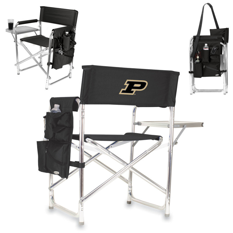 Chaise de réalisateur pliante Sports, Boilermakers de l'Université Purdue, Noir