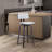 Khymari Modern Swivel Counter or Bar Height Armless Bar Stool in Fabric, Wood, and Metal-1441246939