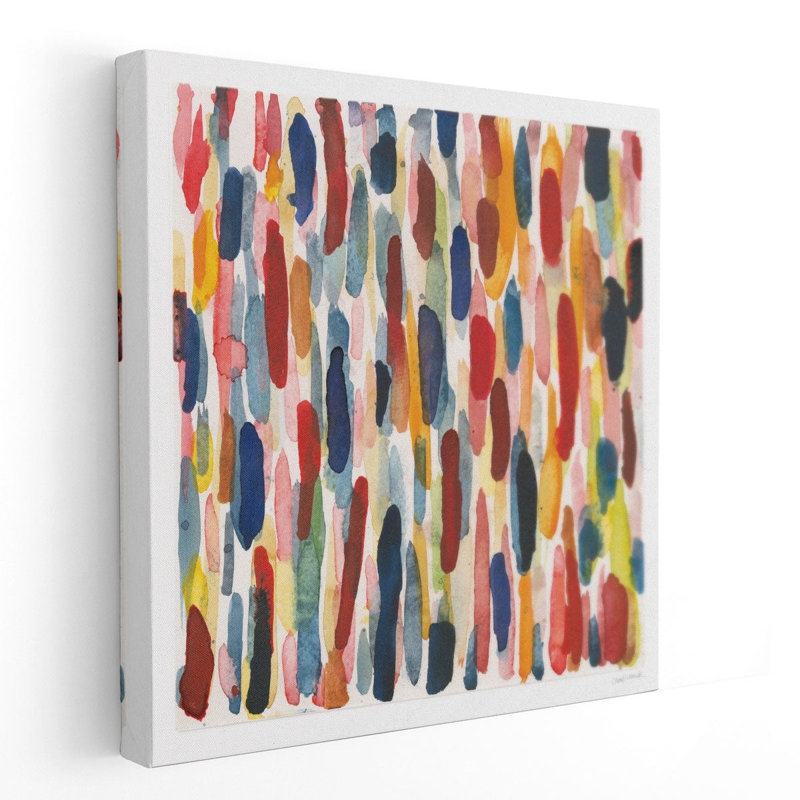 Impression sur toile, motifs multicolores colorés, 12" H x 12" W