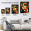 Woman Portrait Stained Cubism Colourful Wall Art Print