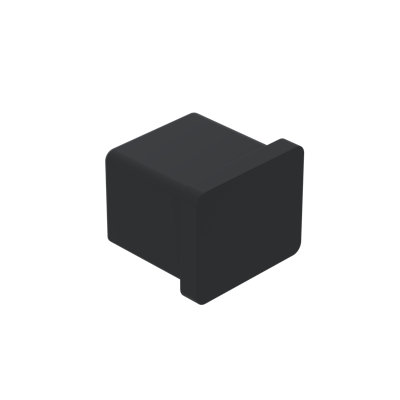 25 mm Square Caprail End Cap, Matte Black