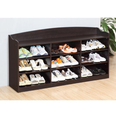 Banc d'entrée pour chaussures, étagère à chaussures ouverte pouvant accueillir 18 paires de chaussures