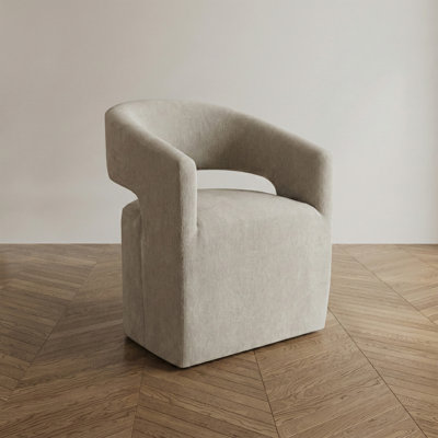 Roya Barrel-Back Dining Chair With Casters