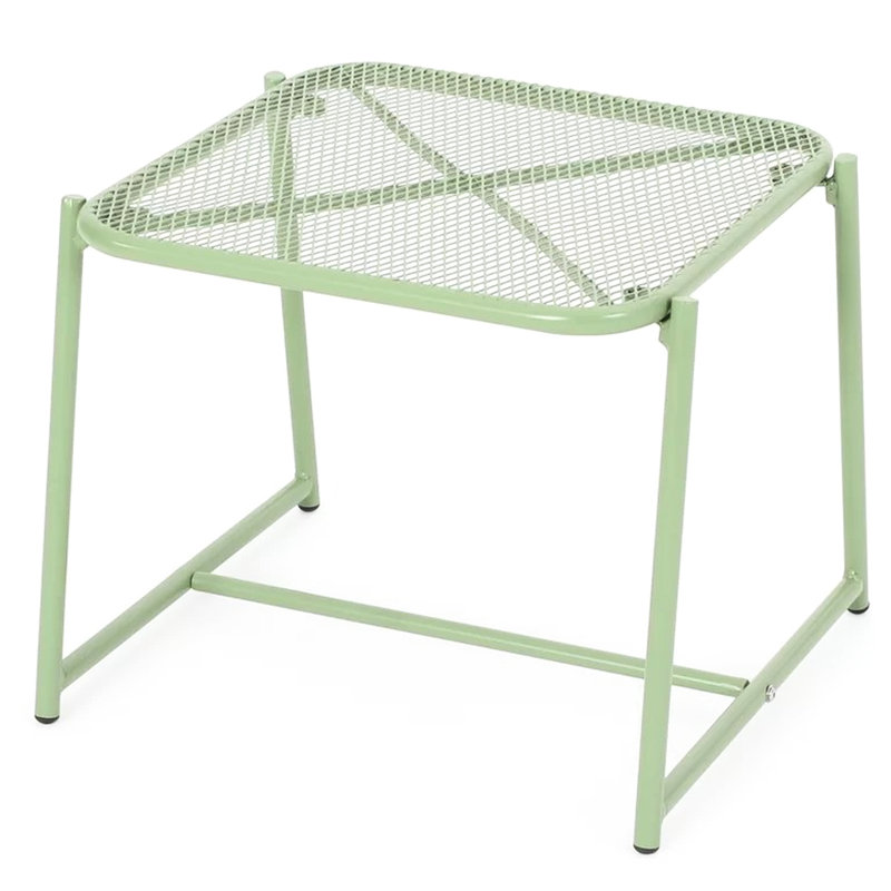 Table d'appoint moderne en fer, H 16,73 po, motif en maille, l 19,5 po x P 18,0 po H 7,51 lb avec ornements, l 19,32 po x P 17,58 po
