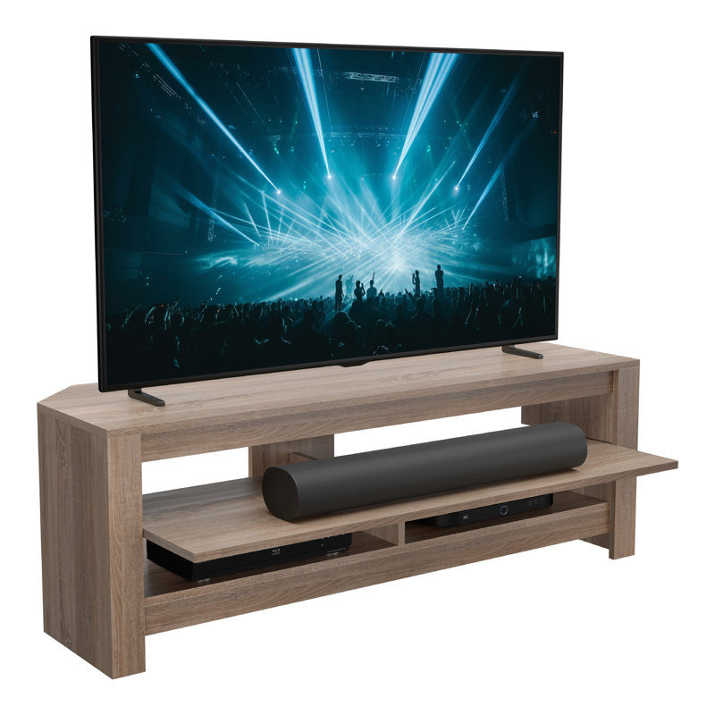 Aquene TV Stand for TVs up to 65", 16.3"H x 55.1”L x 15.55”W, Oak
