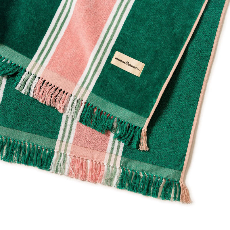 Beach Blanket, Green/Pink