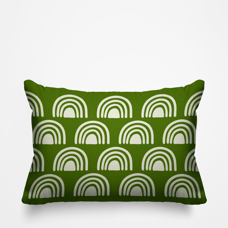 Coussin décoratif intérieur / extérieur Rainbow Boho, Chartreuse