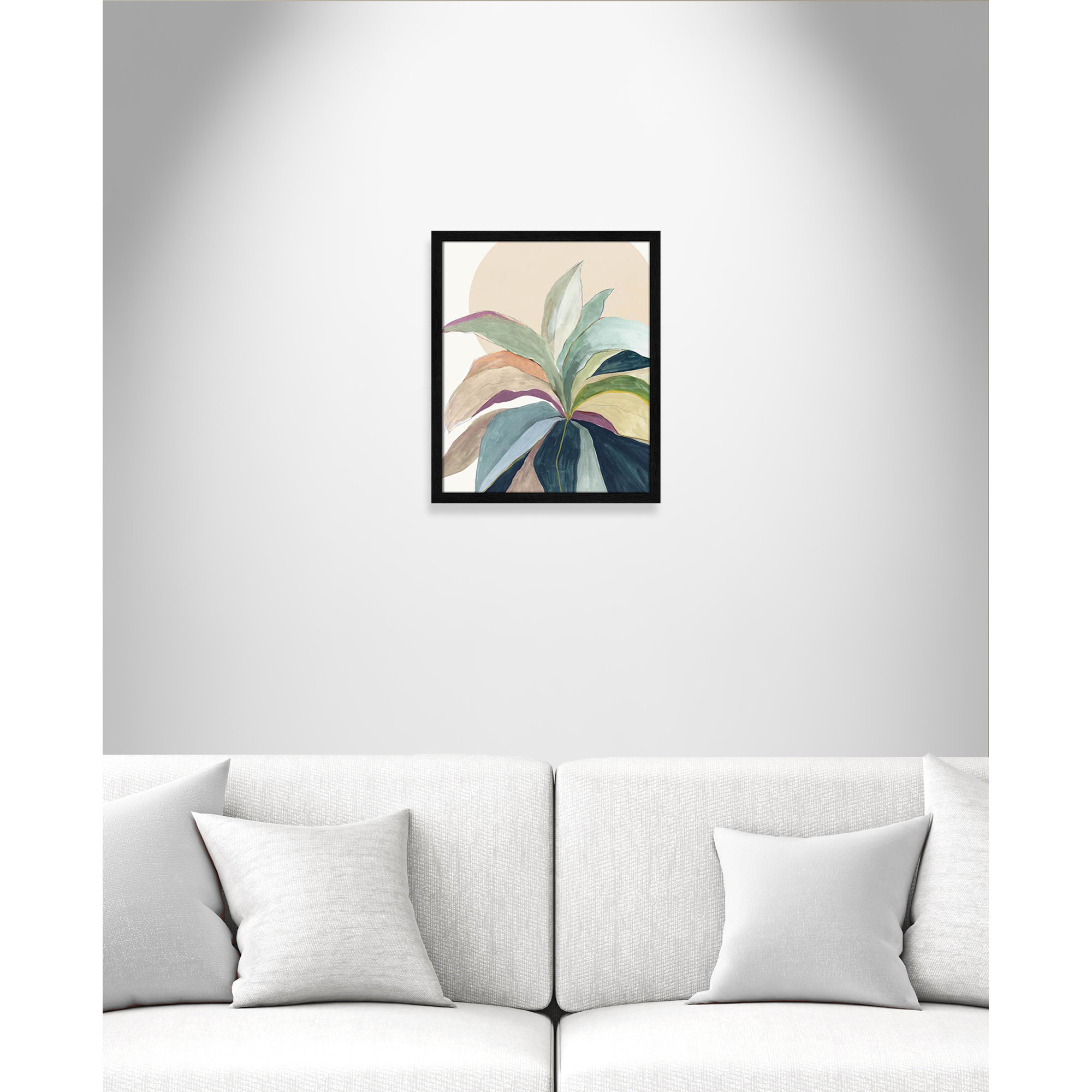 Sunny Bright Leaves II by Asia Jensen, 19" H x 16" W x 0.75" D, Black Slim Unmatted Picture Framed