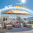 14.5 Ft X 8.3 Ft Rectangular Led Light Market Umbrella With Remote & App-Controlled Color-Changing Lights And Base-1508558528