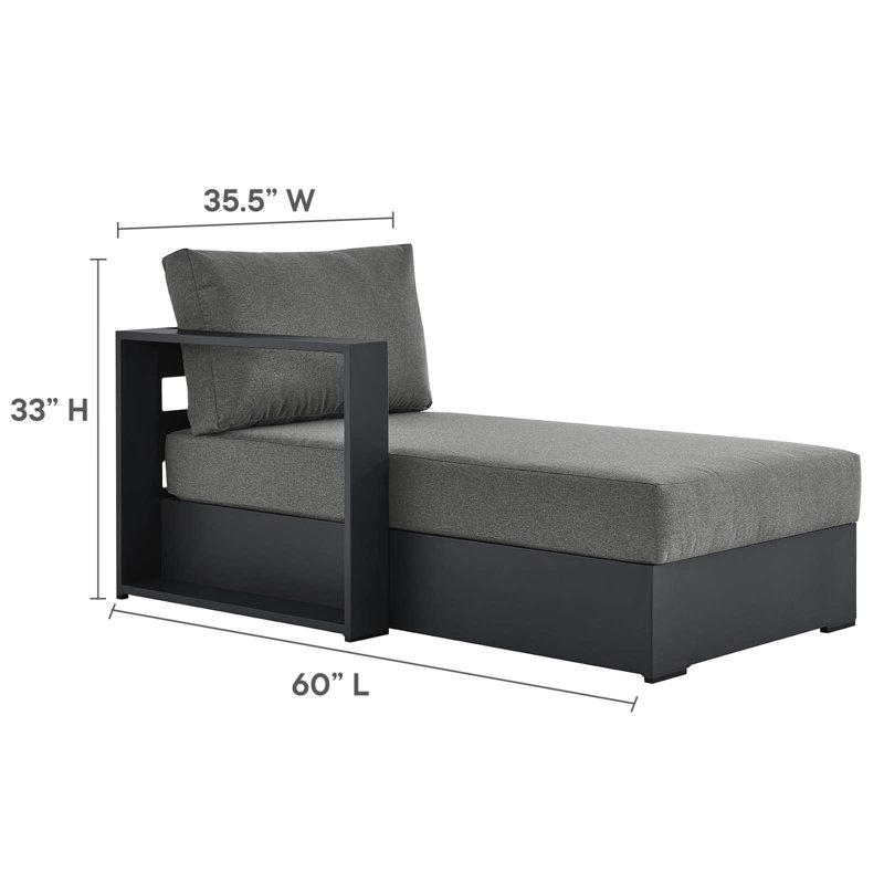 Tahoe Charcoal Gray Aluminum Outdoor Patio Sectional Sofa Set