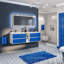 Kiskimere Coiffeuse bleue et blanche