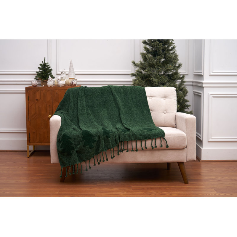 Green Tree Throw Blanket