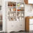 70.8" H x 23.6" W Solid Wood Bookcase , 5 Adjustable Shelves and Cabinet Doors-293500946