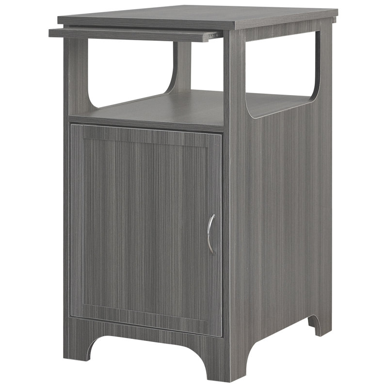 Lidya Top End Table with Storage, Gray