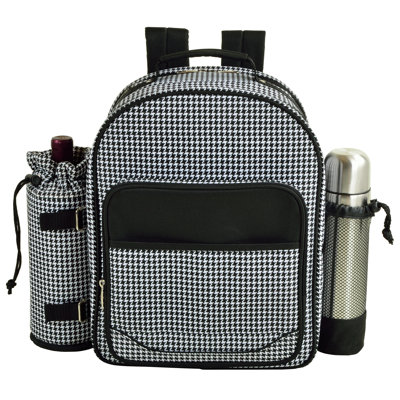 (Houndstooth) - Picnic at Ascot Wine and Cheese Cooler Bag Equipped for 2 with Glasses, Napkins, Cutting Board, Corkscrew, etc. - Houndstooth並行輸入