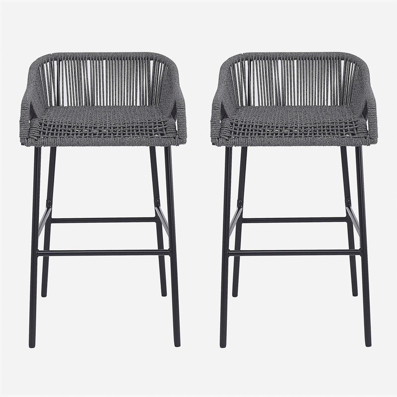 Ensemble de 2 tabourets de bar d'extérieur gris foncé La Push