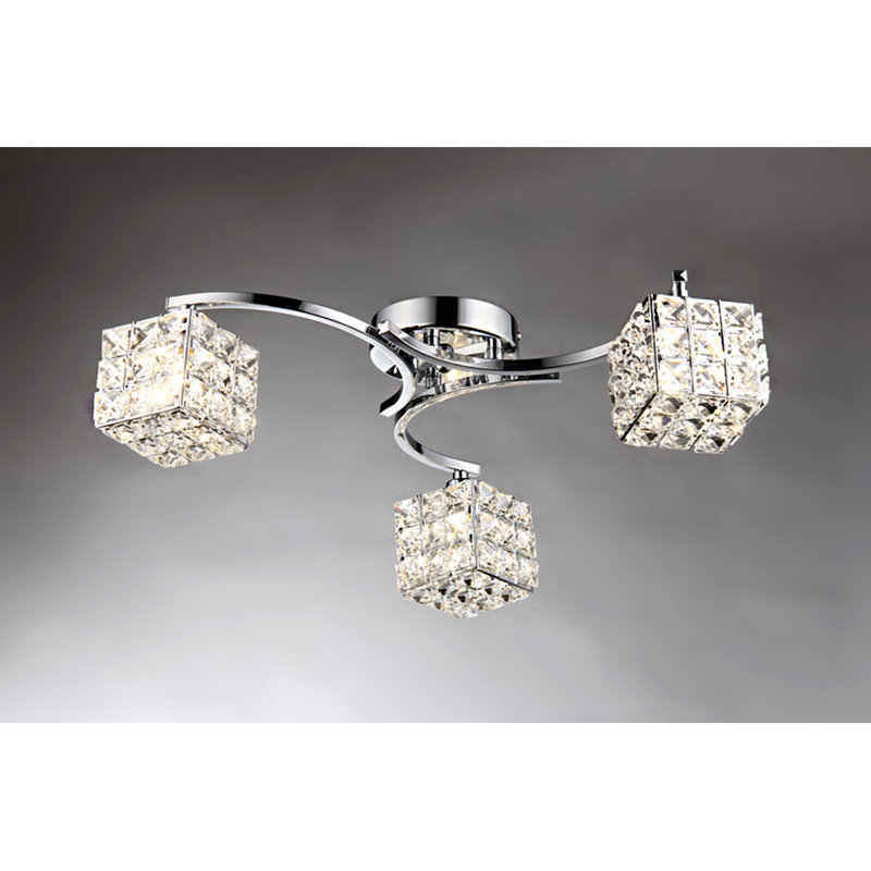 Plafonnier encastré à 3 lumières de style lustre 22 po Waskom