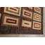 Tapis décoratif en laine de conception unique 6 pi 8 po x 9 pi 4 po noué à la main New Age en laine brun/beige/rouge