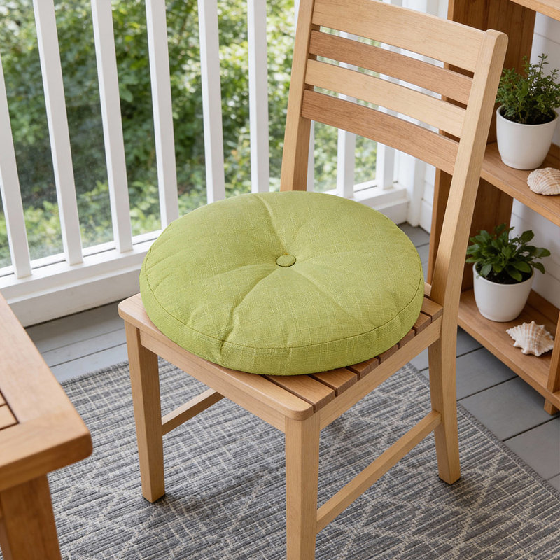 Detachable Round Floor Cushion, Green