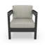 Fauteuil club d'extérieur gris foncé en aluminium avec dossier moderne et coussins Sunbrella-1820514047