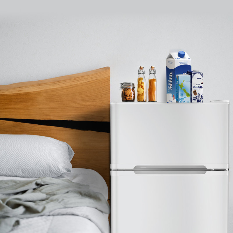 R.W.FLAME 3.2 Cubic Feet Mini Fridge with Freezer, White