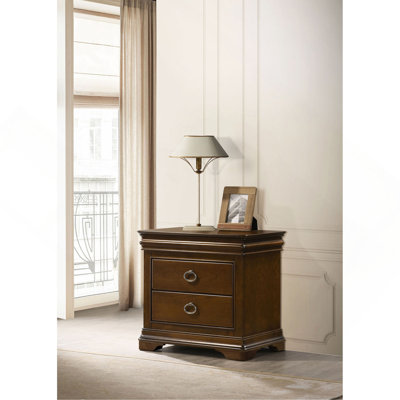 Table de chevet 2 tiroirs Cherry