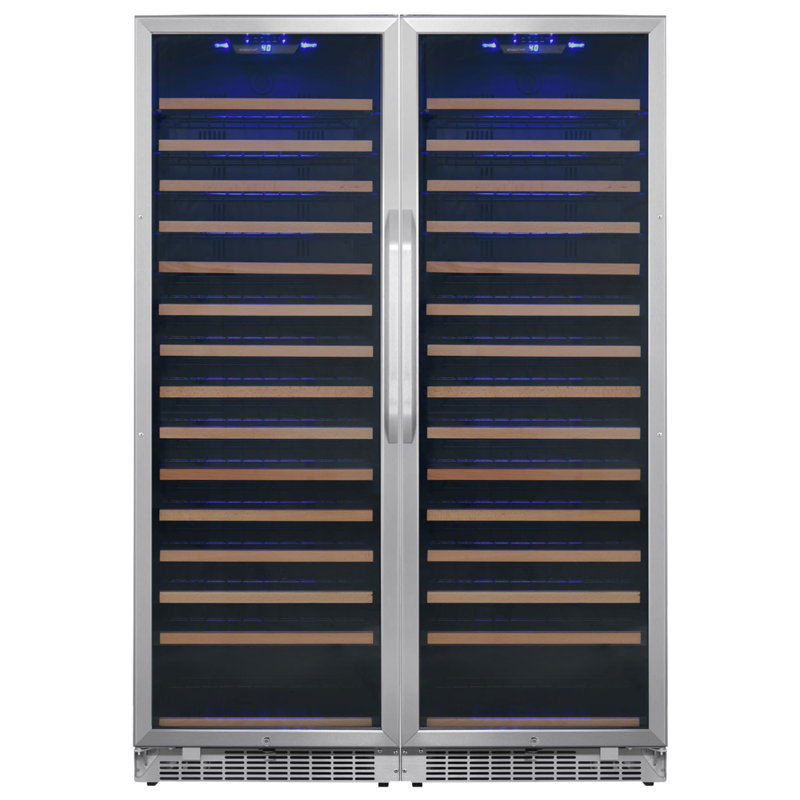 EdgeStar Dual Zone 46.88'' Freestanding 302 Bottle Wine Refrigerator with Reversible Door