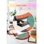 Tapis décoratif à motif géométrique orange, beige, vert, anthracite-1276818978