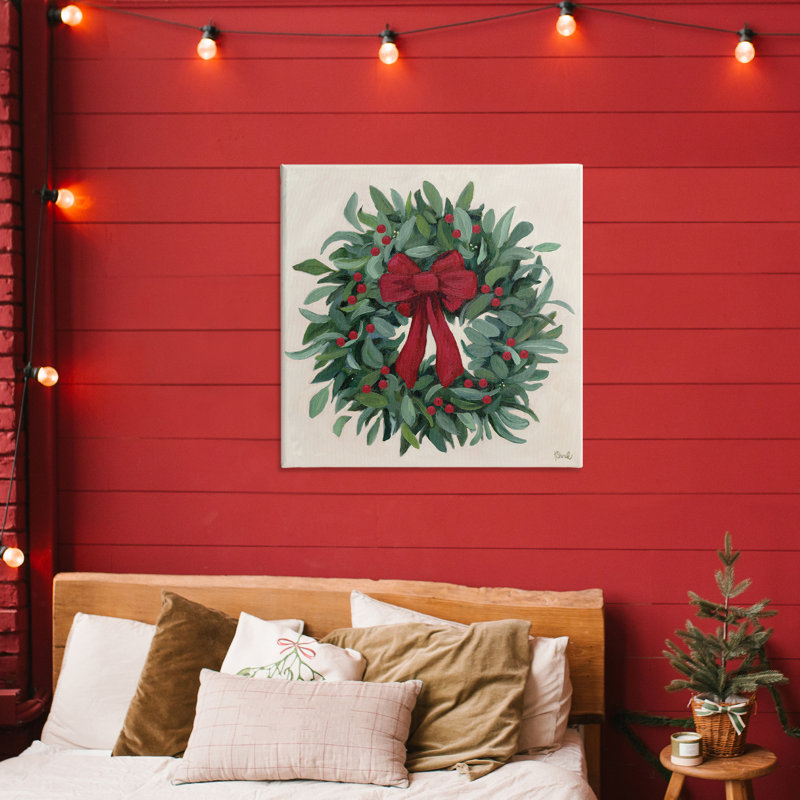 Ruban de houx, toile de couronne, design par Kate Sherrill, H 30 po x l 30 po