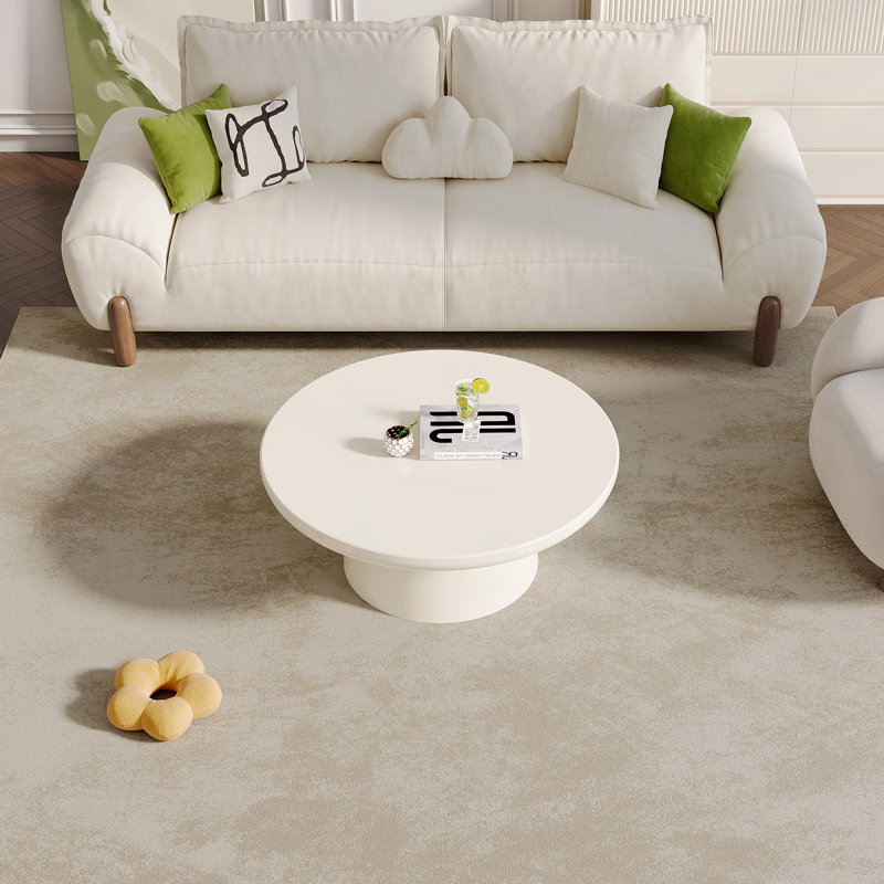 80 cm Round Cream White Coffee Table