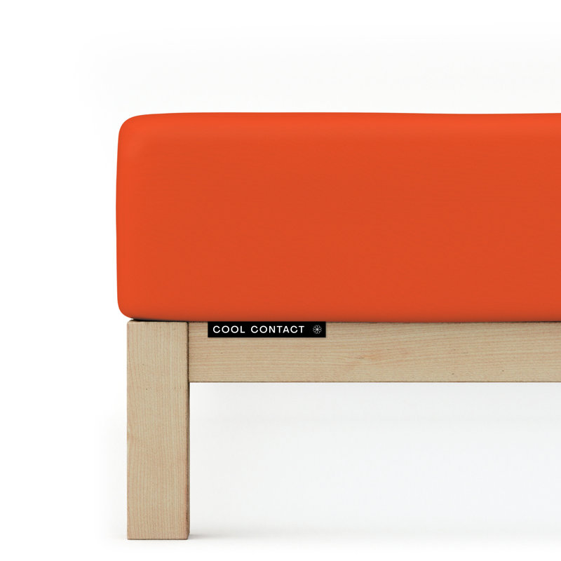 Cool Contact 100% Microfibre Fitted Sheet, Red Mid, L 140 x 200cm - 160 x 200cm