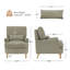 Fauteuil rembourré 32 po en bois massif avec coussin lombaire et pieds pour le salon-129165260