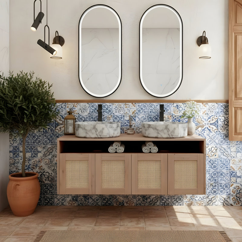 Meuble-lavabo de salle de bain avec lavabo en céramique