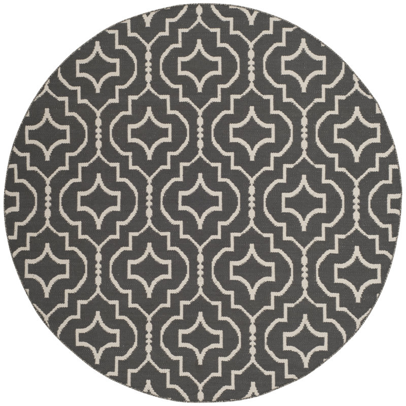 Rennie Hand Woven Cotton Geometric Rug, Round 6'