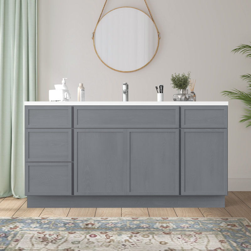 Base de meuble-lavabo simple 60 po seulement, Argent