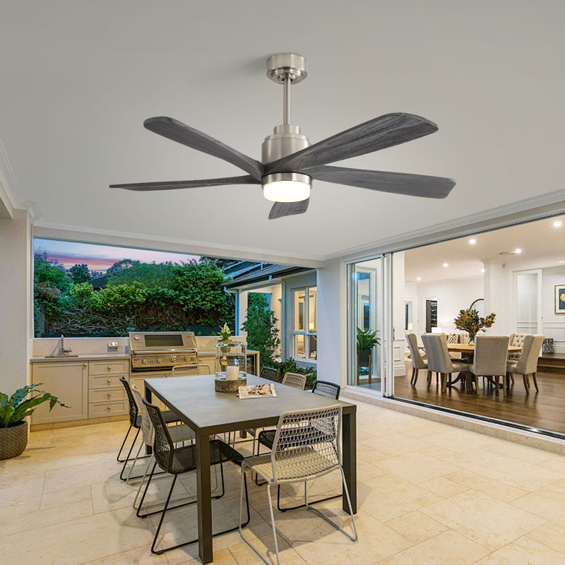 Damecia 52'' Ceiling Fan with LED Lights, Gray