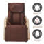 Fauteuil à bascule relaxant avec massage complet et pression d'air confortable, fauteuil de détente avec coussin en coton brun