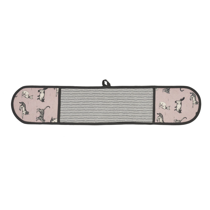 Penguin Home Cotton Oven Glove, Grey/Pink