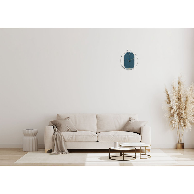 Wood Wall Clock, Blue