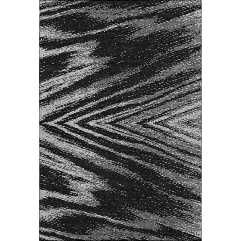 Premium Machine Washable Prisco Black Rug, Rectangle 2'6" x 3'10"