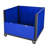 Collapsible Bulk Container with Casters, Solid Wall HDPE Storage Bin, 600 lbs Capacity, Blue