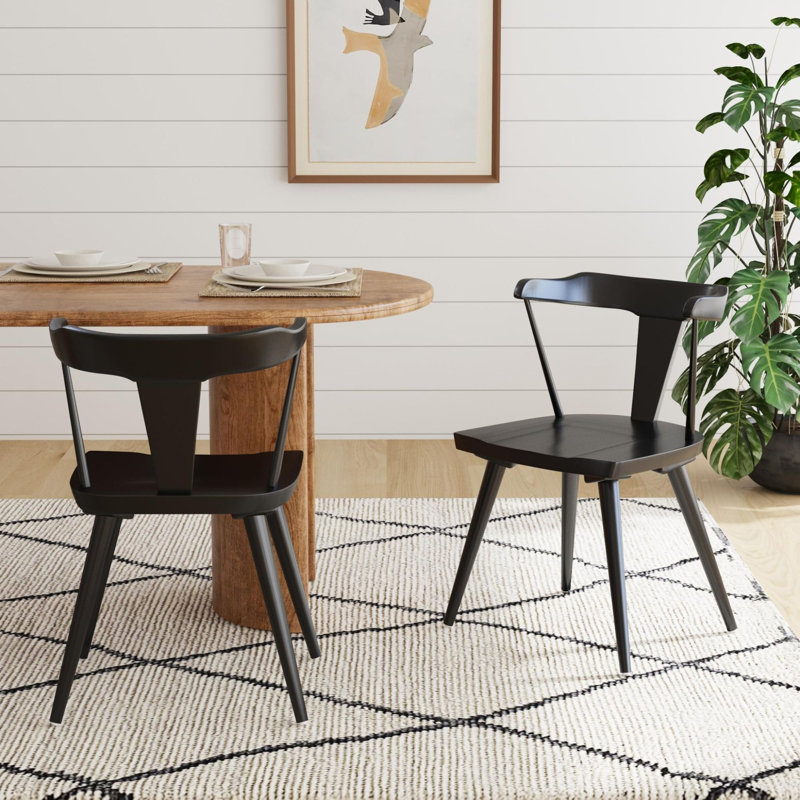 Ahana Solid Wood Dining Chair, Black