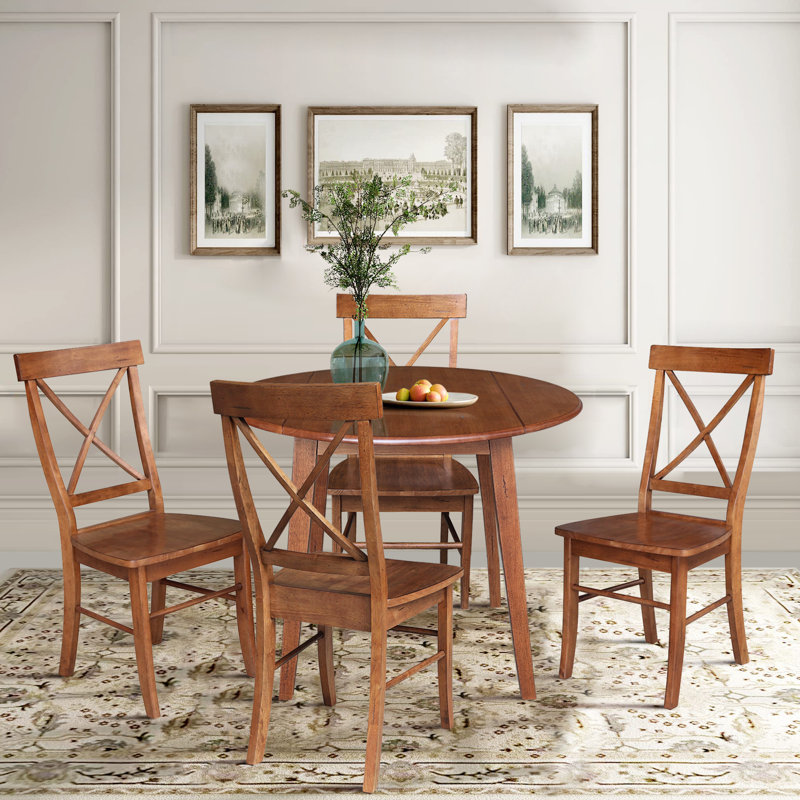 Ensemble de salle à manger Kaylam, Chêne vieilli, 5 pièces: table, 4 chaises