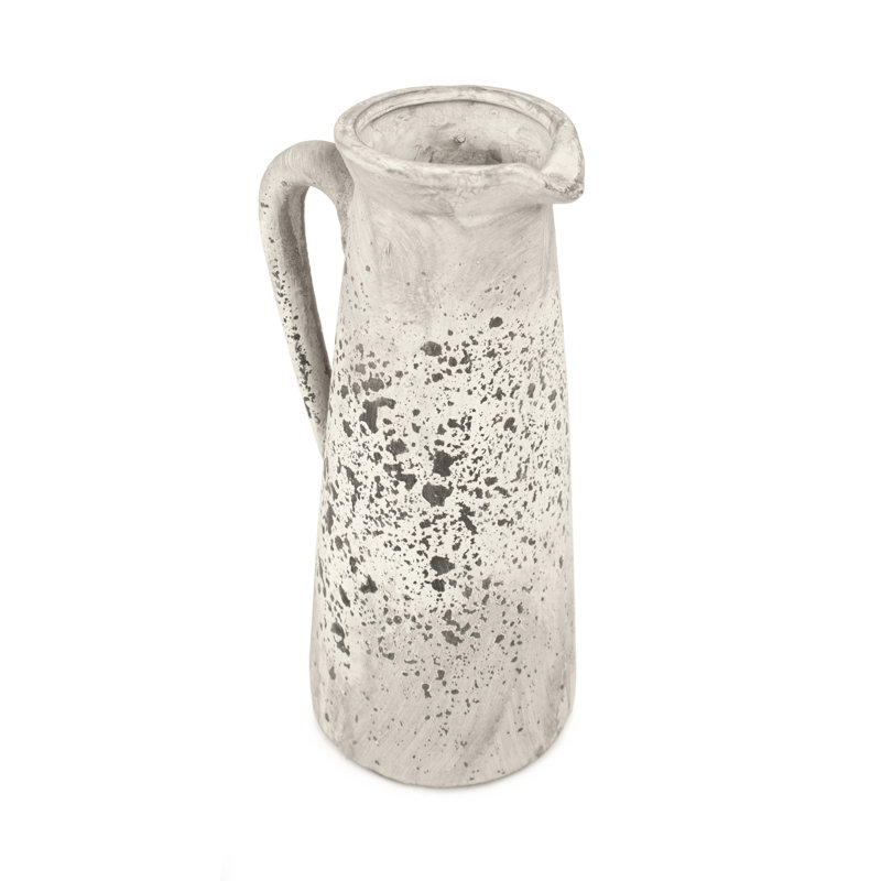 Claybon Ceramic Pitcher, 9.5" H x 4" W x 5.5" L